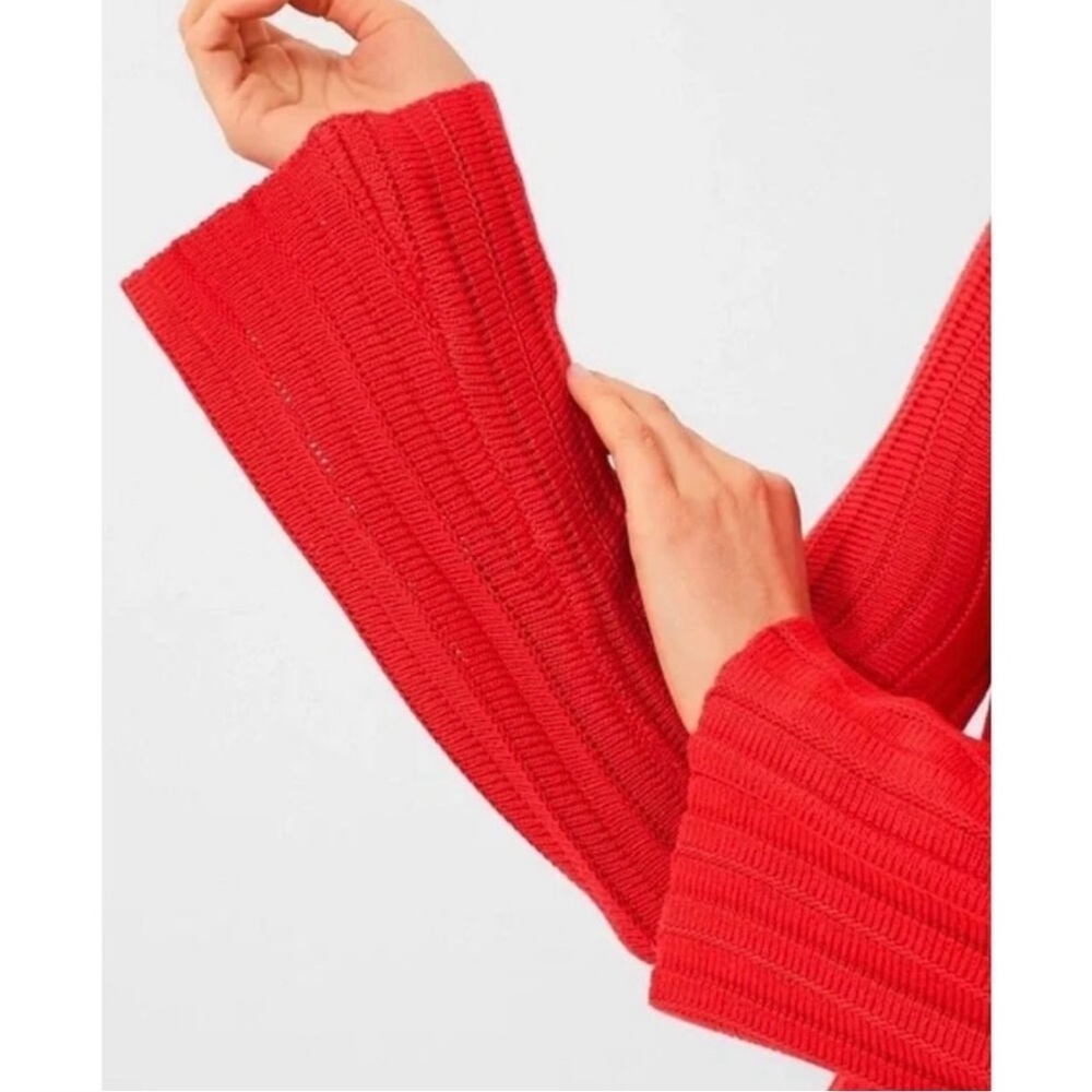 NEW Tuckernuck Adi Knit Bell Sleeve Dress Women’s XL Red Pomander Place Designer - Picture 3 of 13